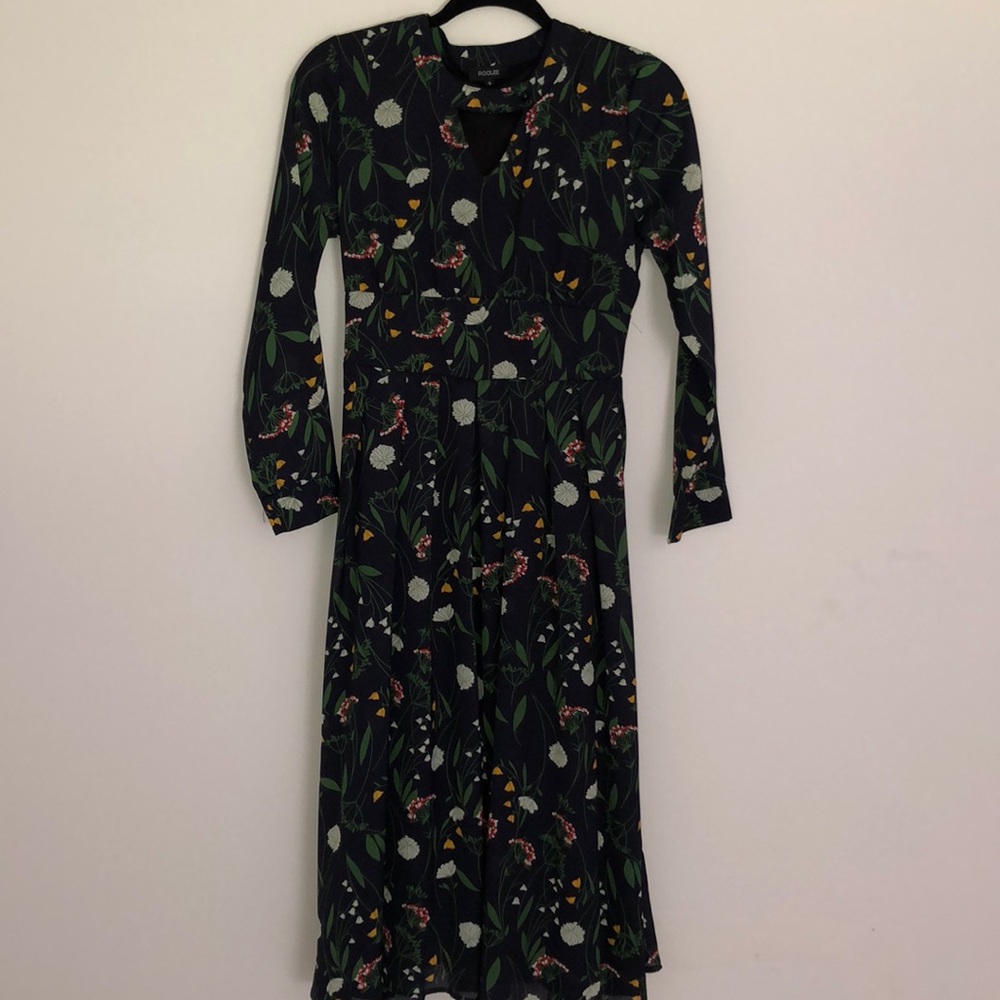Floral Long Sleeve Midi Dress